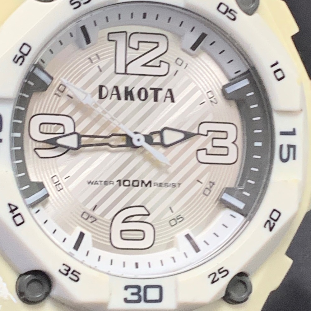 Dakota Moon Glow  Watch White Resin 100M Water Resist Electro Luminescent Dial